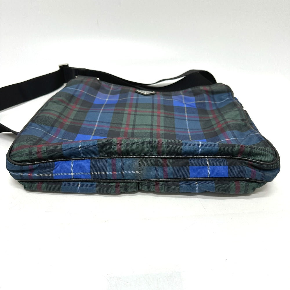PRADA Shoulder Bag Nylon multicolor Triangle Plate Check Pattern