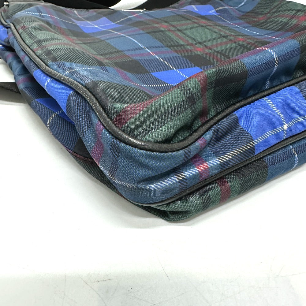 PRADA Shoulder Bag Nylon multicolor Triangle Plate Check Pattern