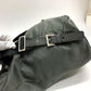 PRADA Backpack BZ0032 leather gray Triangle logo Women Used Authentic