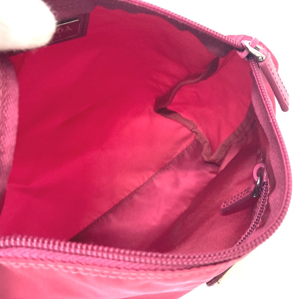 PRADA Pouch Nylon Red triangle plate Women Used Authentic