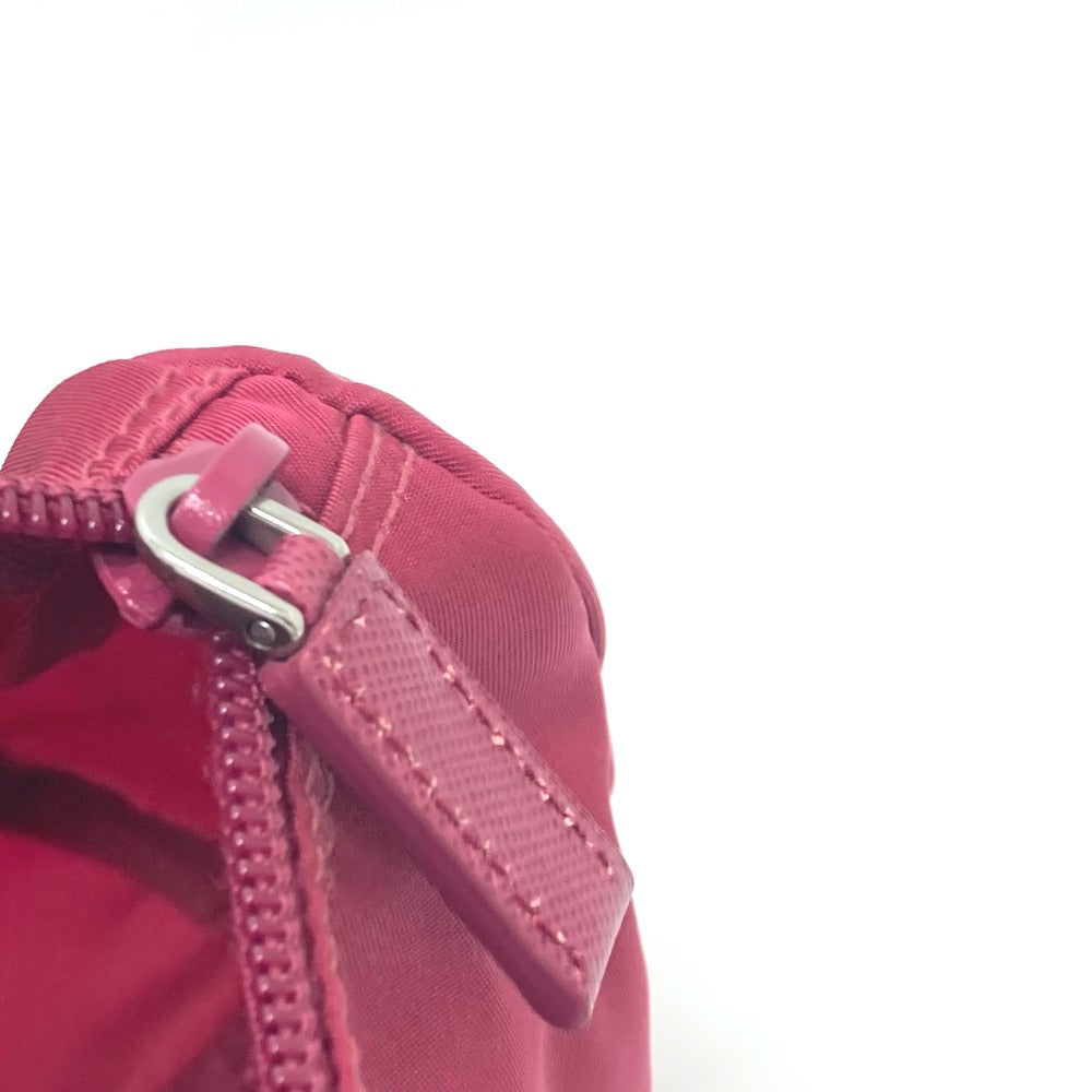PRADA Pouch Nylon Red triangle plate Women Used Authentic