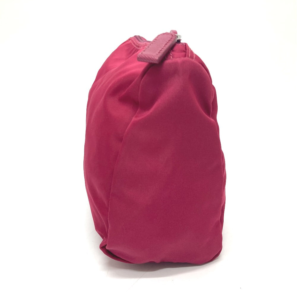 PRADA Pouch Nylon Red triangle plate Women Used Authentic