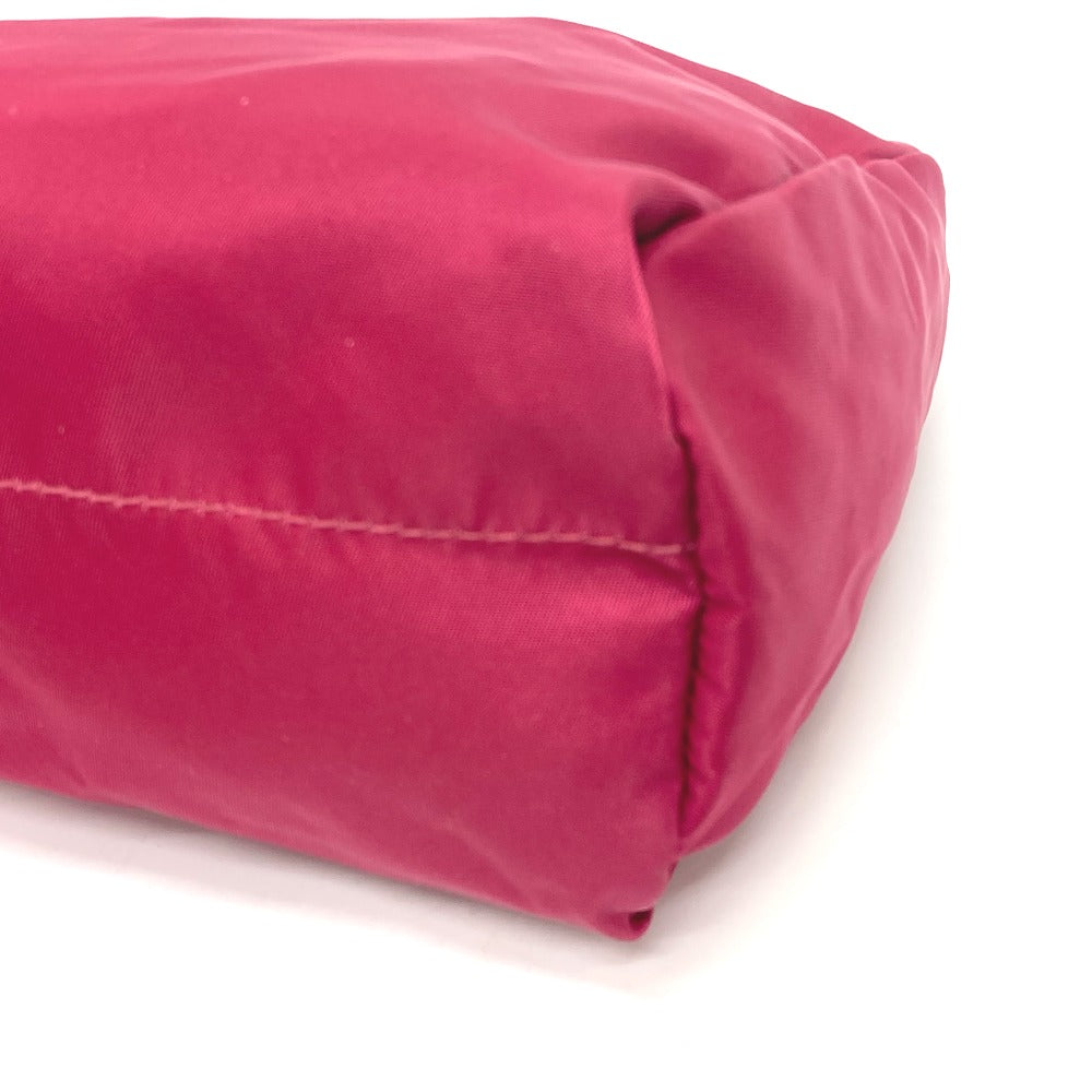 PRADA Pouch Nylon Red triangle plate Women Used Authentic