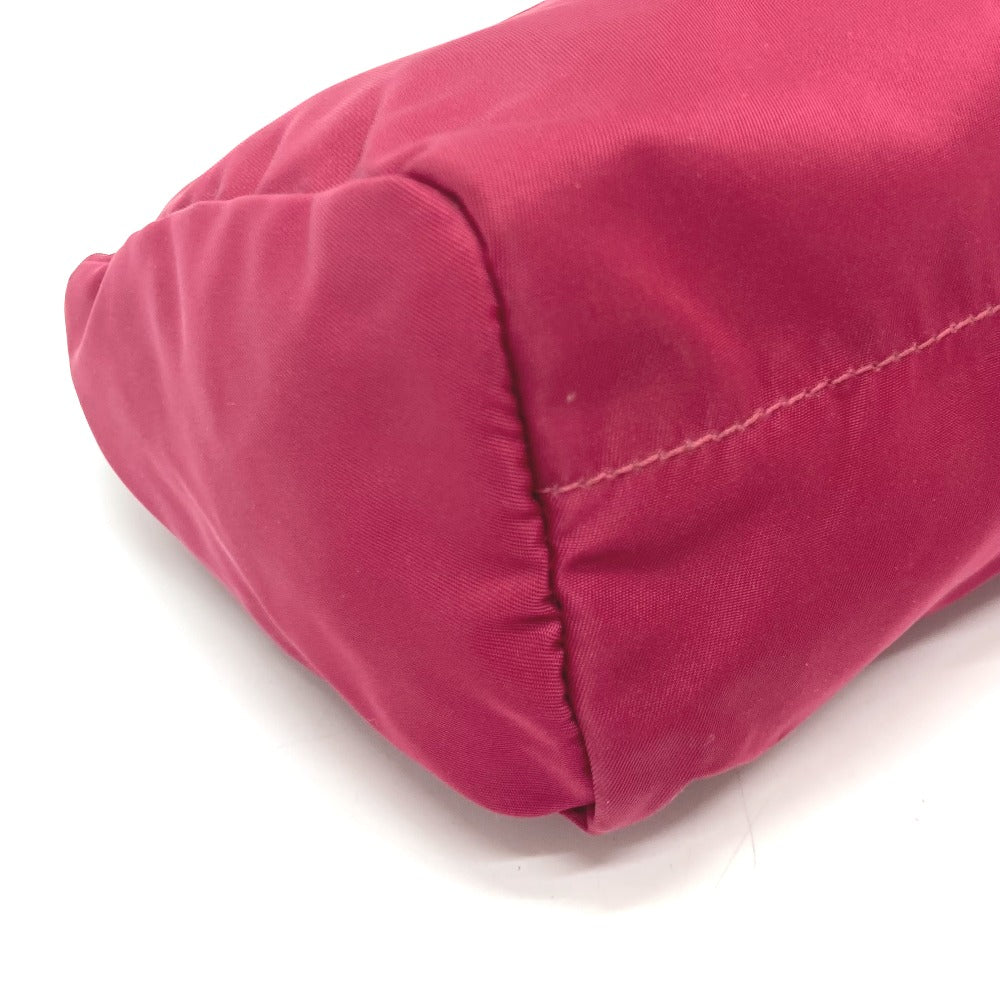 PRADA Pouch Nylon Red triangle plate Women Used Authentic
