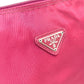 PRADA Pouch Nylon Red triangle plate Women Used Authentic