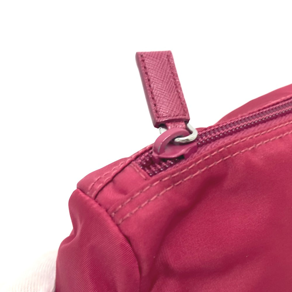 PRADA Pouch Nylon Red triangle plate Women Used Authentic