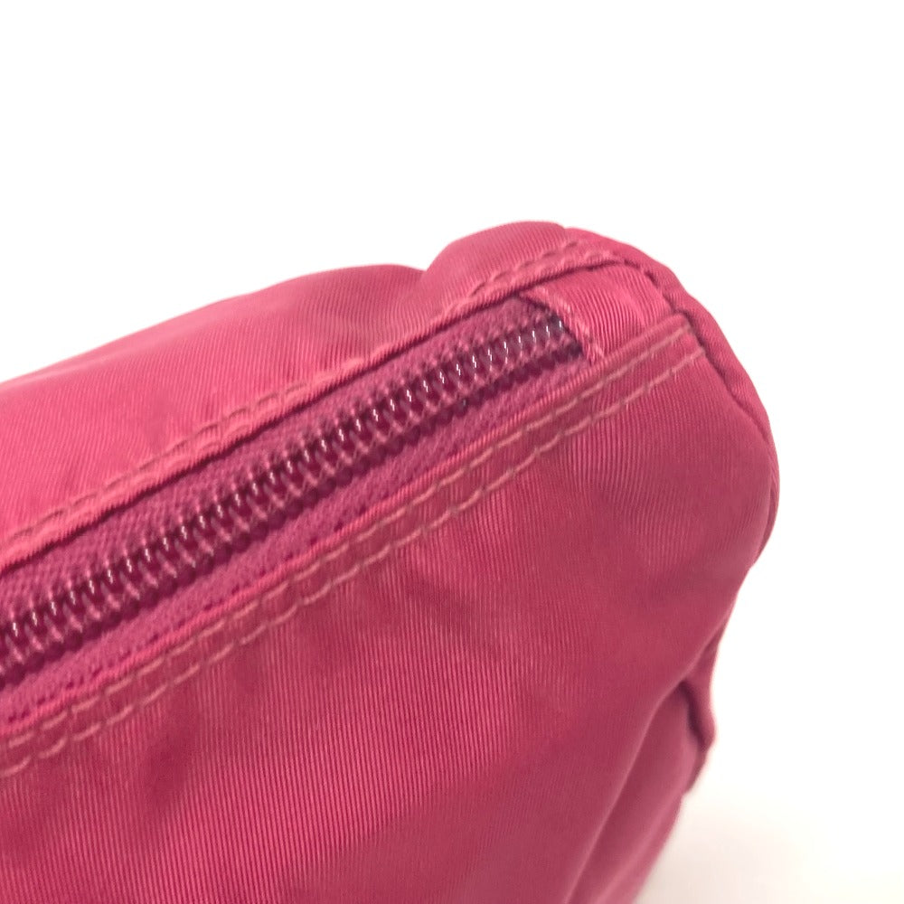 PRADA Pouch Nylon Red triangle plate Women Used Authentic