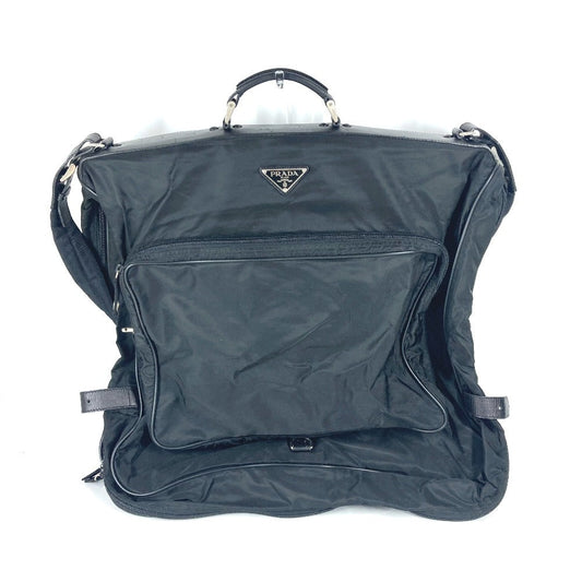 PRADA Boston Duffel bag Nylon black Triangle logo plate unisex(Unisex) Used Authentic