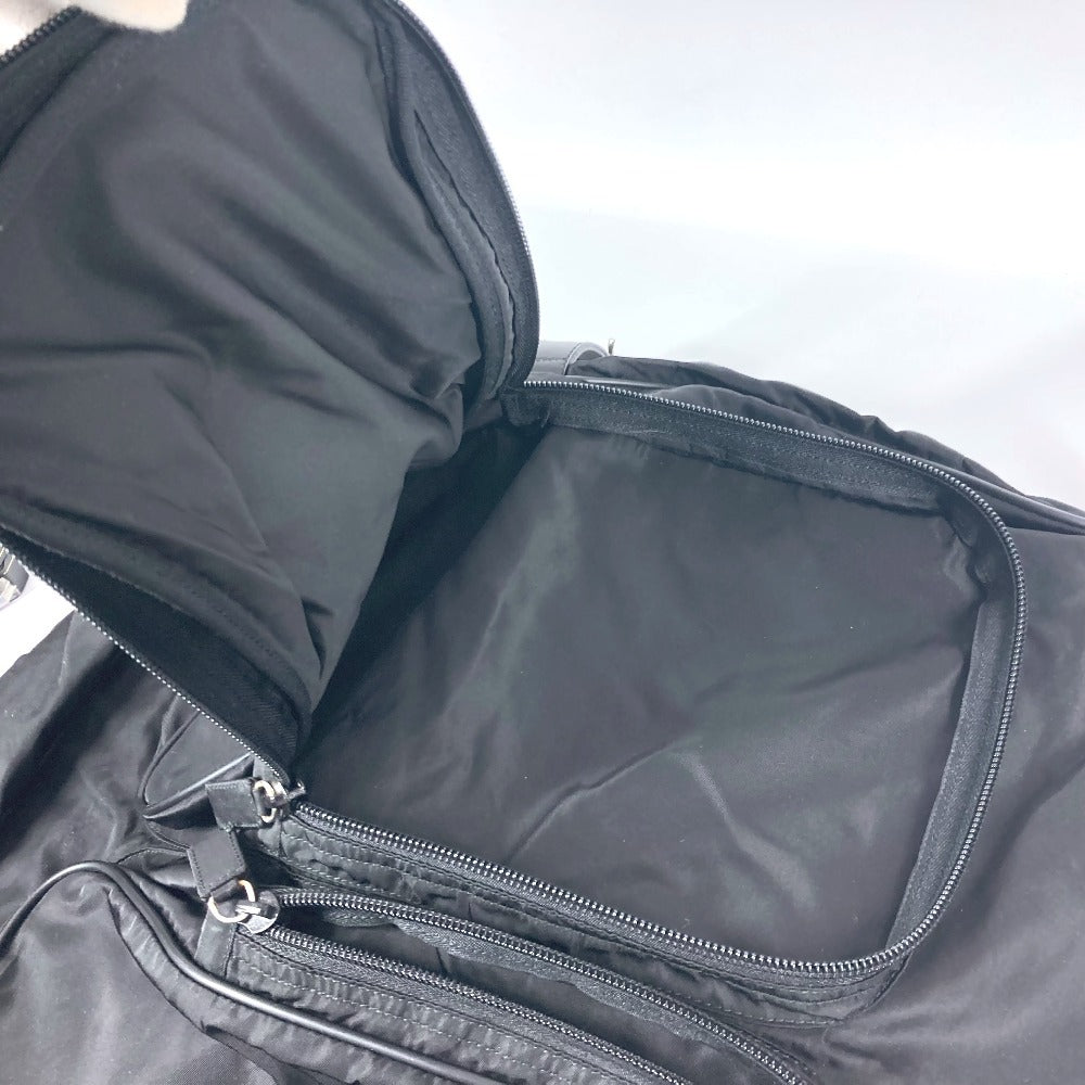 PRADA Boston Duffel bag Nylon black Triangle logo plate unisex(Unisex) Used Authentic
