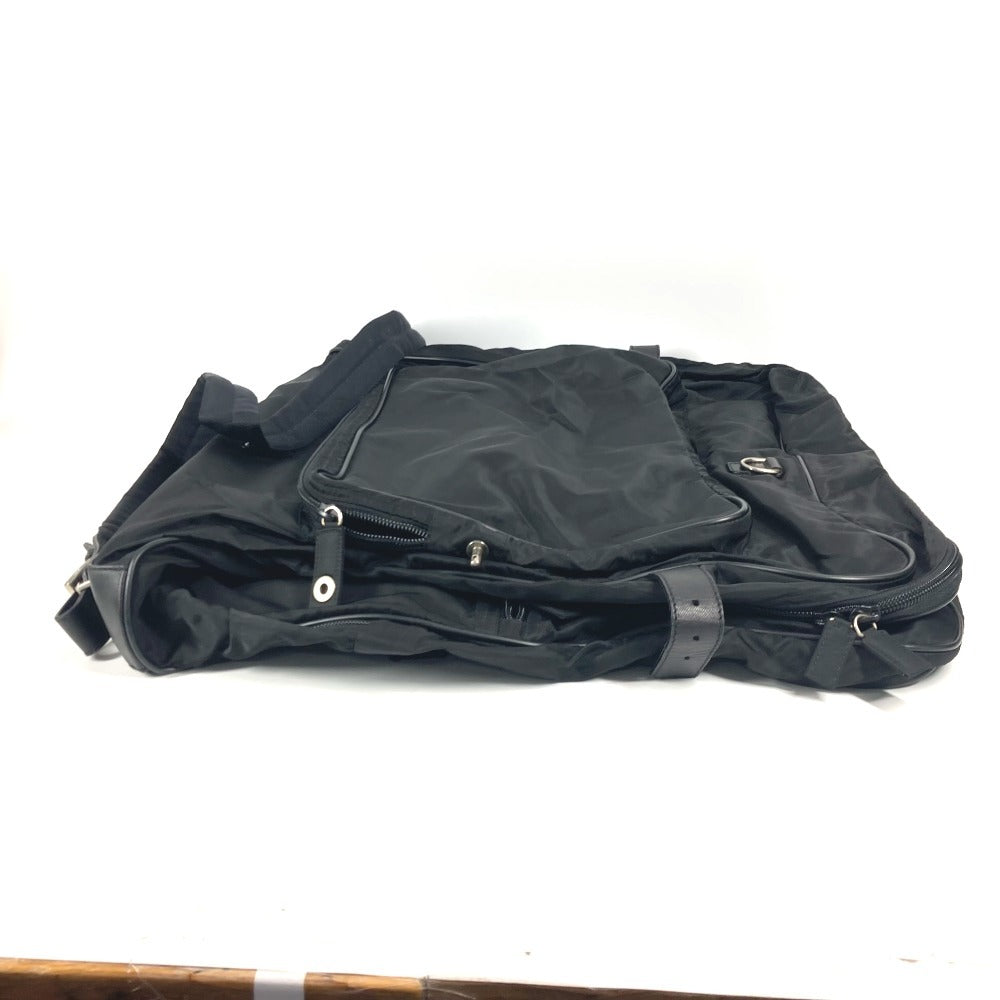 PRADA Boston Duffel bag Nylon black Triangle logo plate unisex(Unisex) Used Authentic