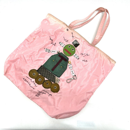 PRADA Tote Bag BR2897 Nylon pink robot Women Used Authentic