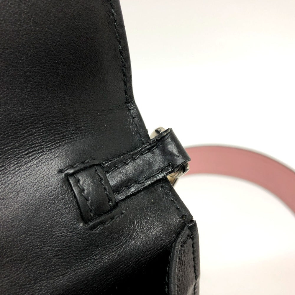 PRADA Shoulder Bag 1BD067 leather black ribbon
