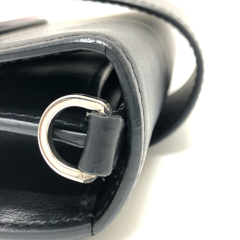 PRADA Shoulder Bag 1BD067 leather black ribbon