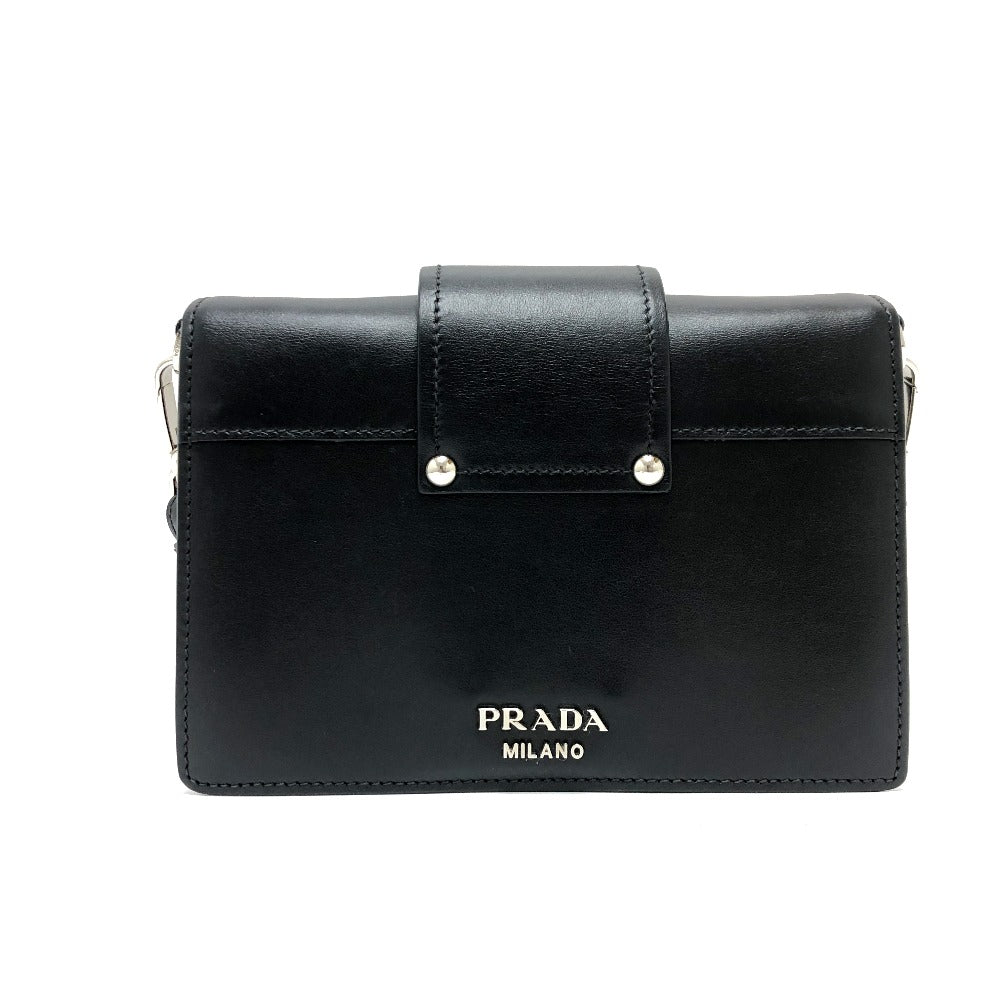 PRADA Shoulder Bag 1BD067 leather black ribbon