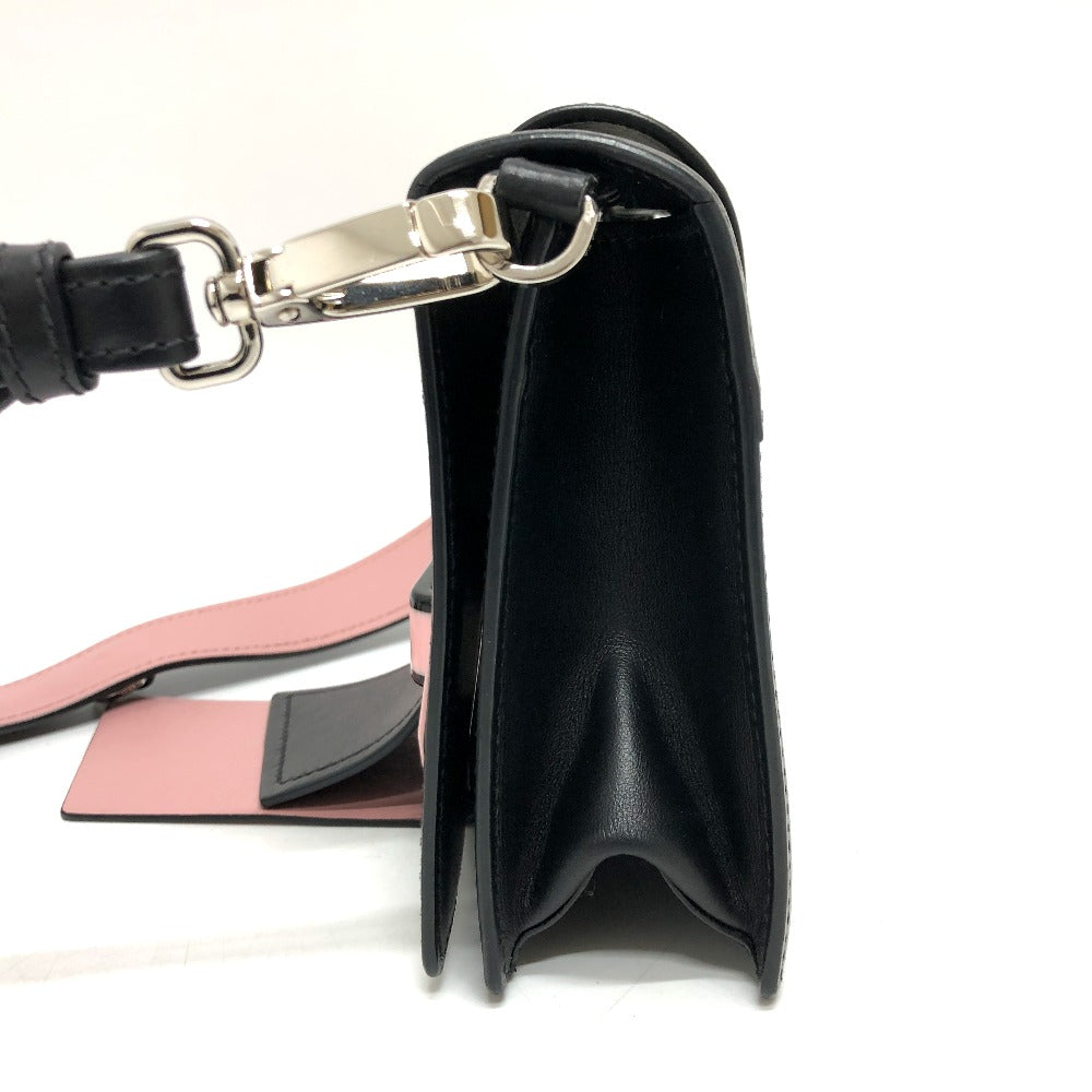PRADA Shoulder Bag 1BD067 leather black ribbon