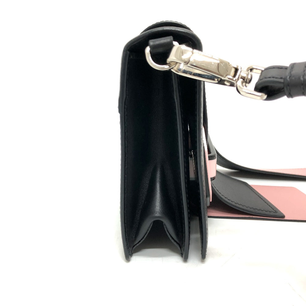 PRADA Shoulder Bag 1BD067 leather black ribbon