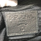 PRADA Shoulder Bag VA0802 leather black Front pocket Women Used Authentic