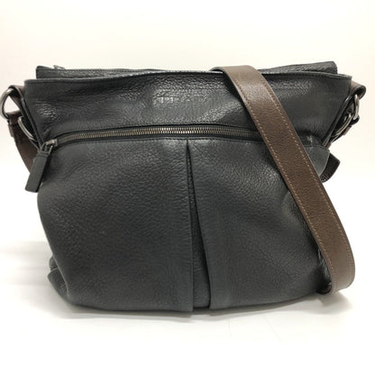 PRADA Shoulder Bag VA0802 leather black Front pocket Women Used Authentic