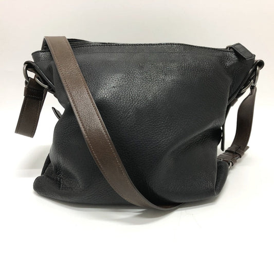 PRADA Shoulder Bag VA0802 leather black Front pocket Women Used Authentic