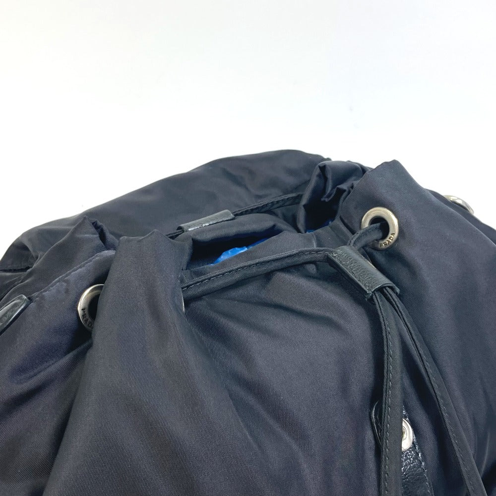 PRADA Backpack 1BZ811 Nylon black logo Studs mens Secondhand Authentic