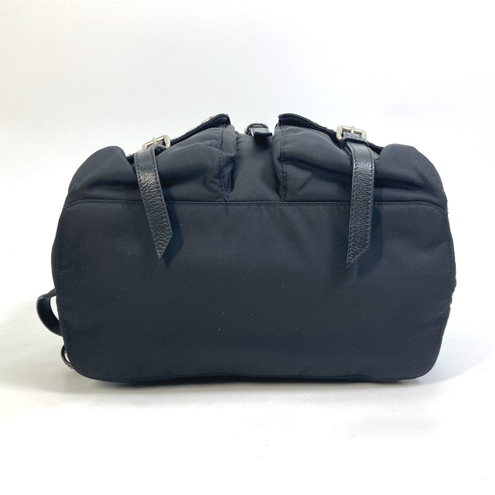 PRADA Backpack 1BZ811 Nylon black logo Studs mens Secondhand Authentic