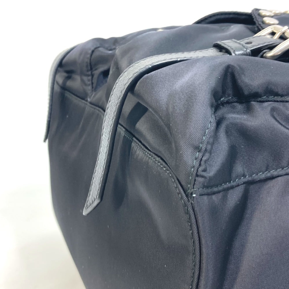PRADA Backpack 1BZ811 Nylon black logo Studs mens Secondhand Authentic