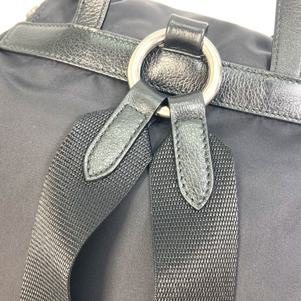 PRADA Backpack 1BZ811 Nylon black logo Studs mens Secondhand Authentic