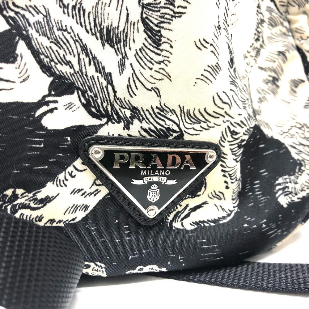 PRADA Backpack 2VZ135 Nylon black Animal total pattern