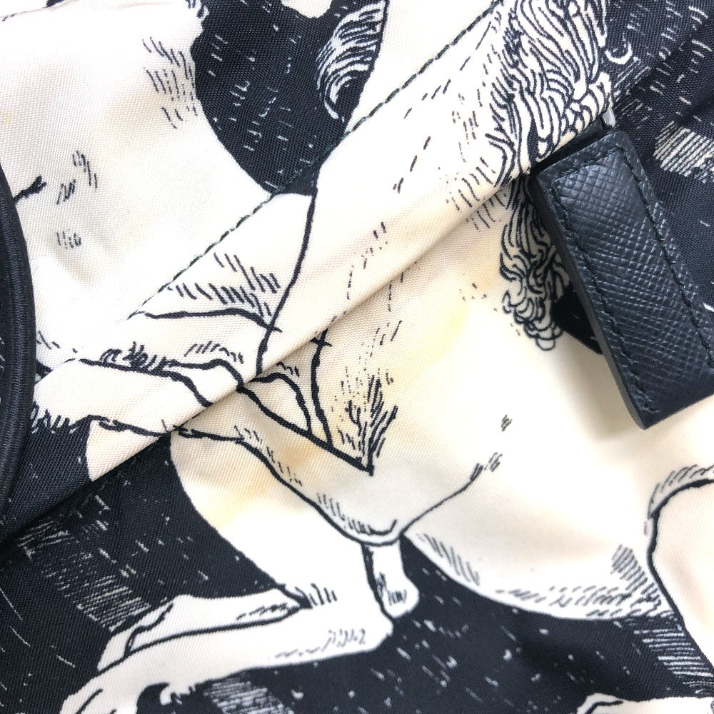 PRADA Backpack 2VZ135 Nylon black Animal total pattern