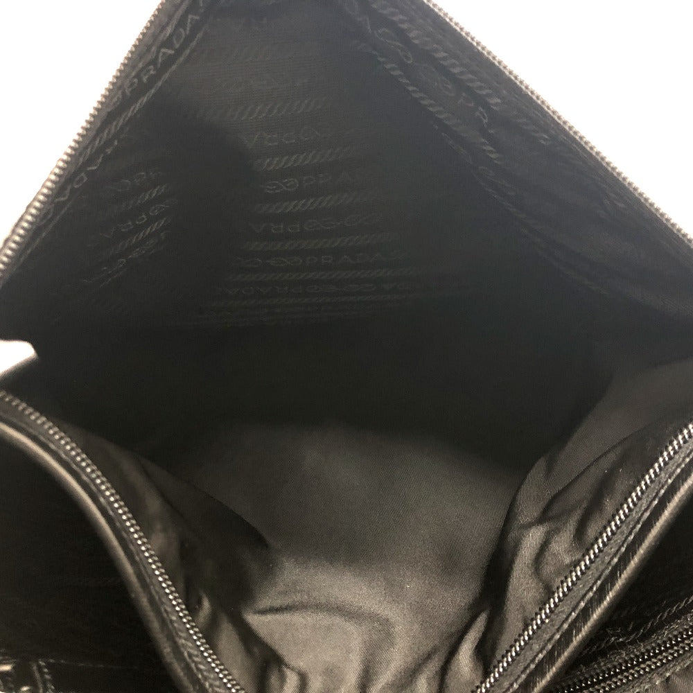 PRADA Shoulder Bag ‚u166 Nylon / leather black mens Used Authentic