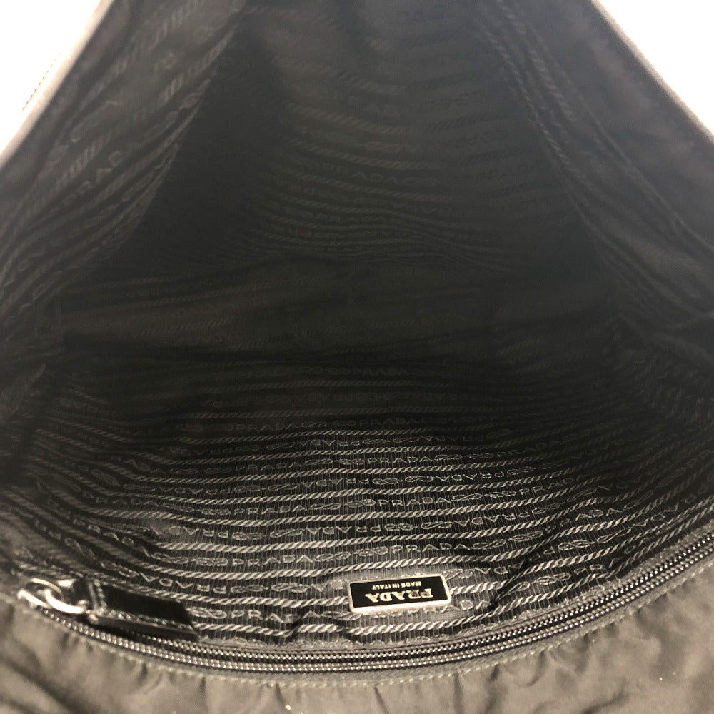 PRADA Shoulder Bag ‚u166 Nylon / leather black mens Used Authentic
