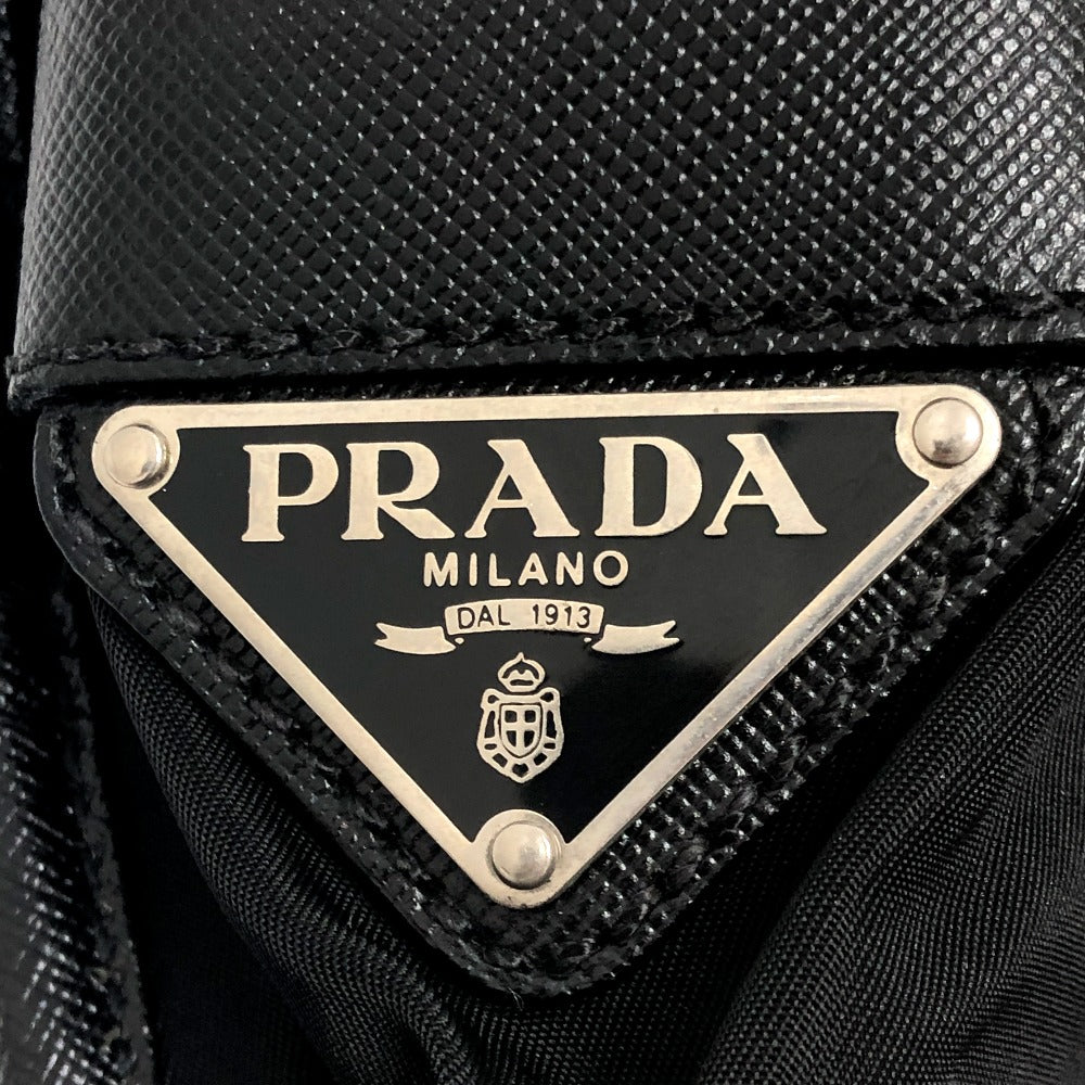 PRADA Shoulder Bag ‚u166 Nylon / leather black mens Used Authentic