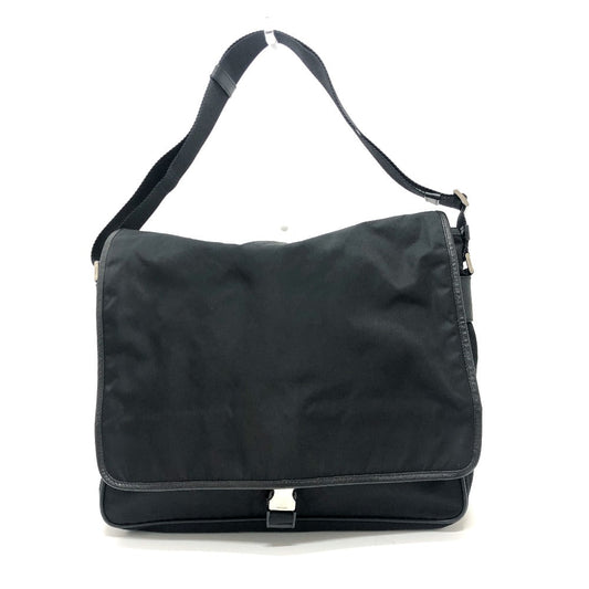PRADA Shoulder Bag ‚u166 Nylon / leather black mens Used Authentic