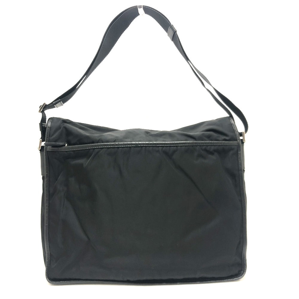 PRADA Shoulder Bag ‚u166 Nylon / leather black mens Used Authentic