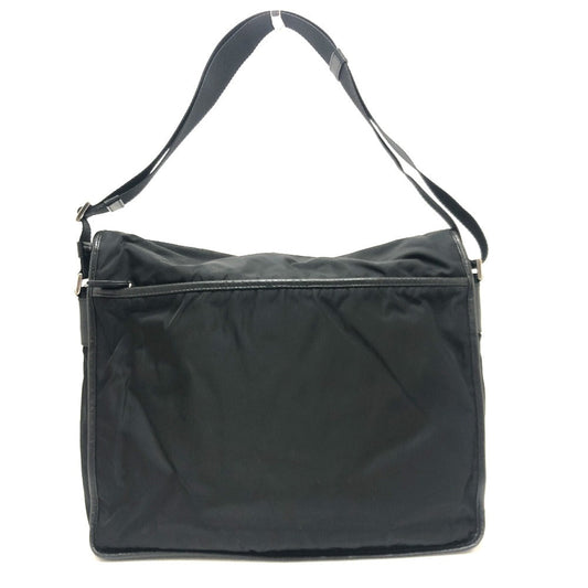PRADA Shoulder Bag ‚u166 Nylon / leather black mens Used Authentic