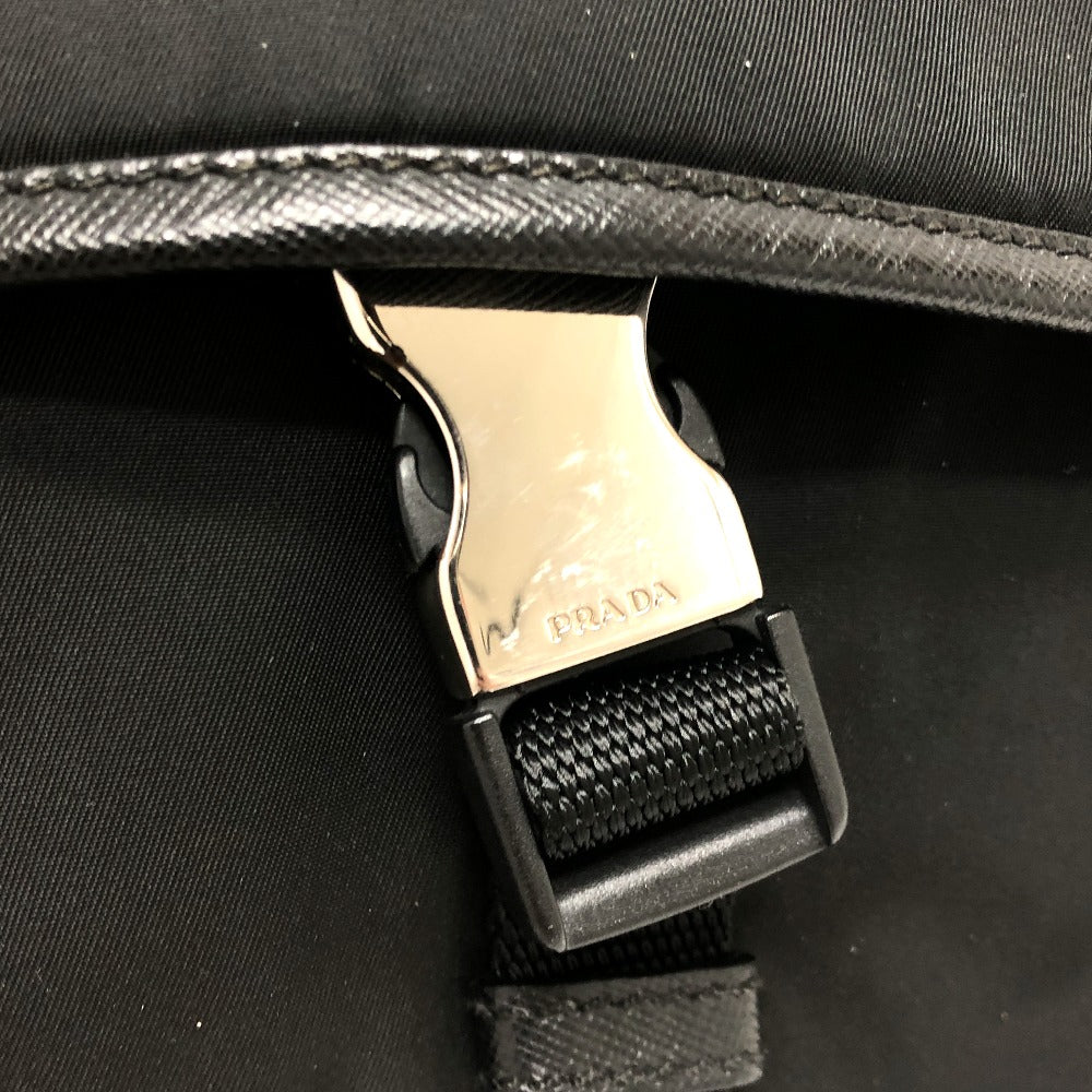 PRADA Shoulder Bag ‚u166 Nylon / leather black mens Used Authentic