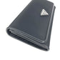 PRADA Folded wallet 1MH132 Nylon canvas, leather black Long Wallet Business Card Case Triangle logo plate Women Used Authentic