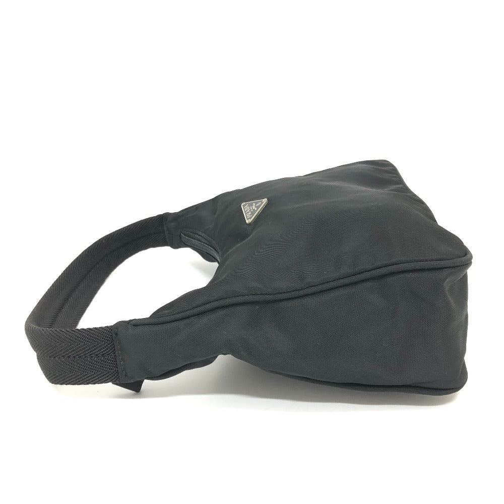 PRADA Handbag MV515 Nylon black Triangular plate Women Used Authentic