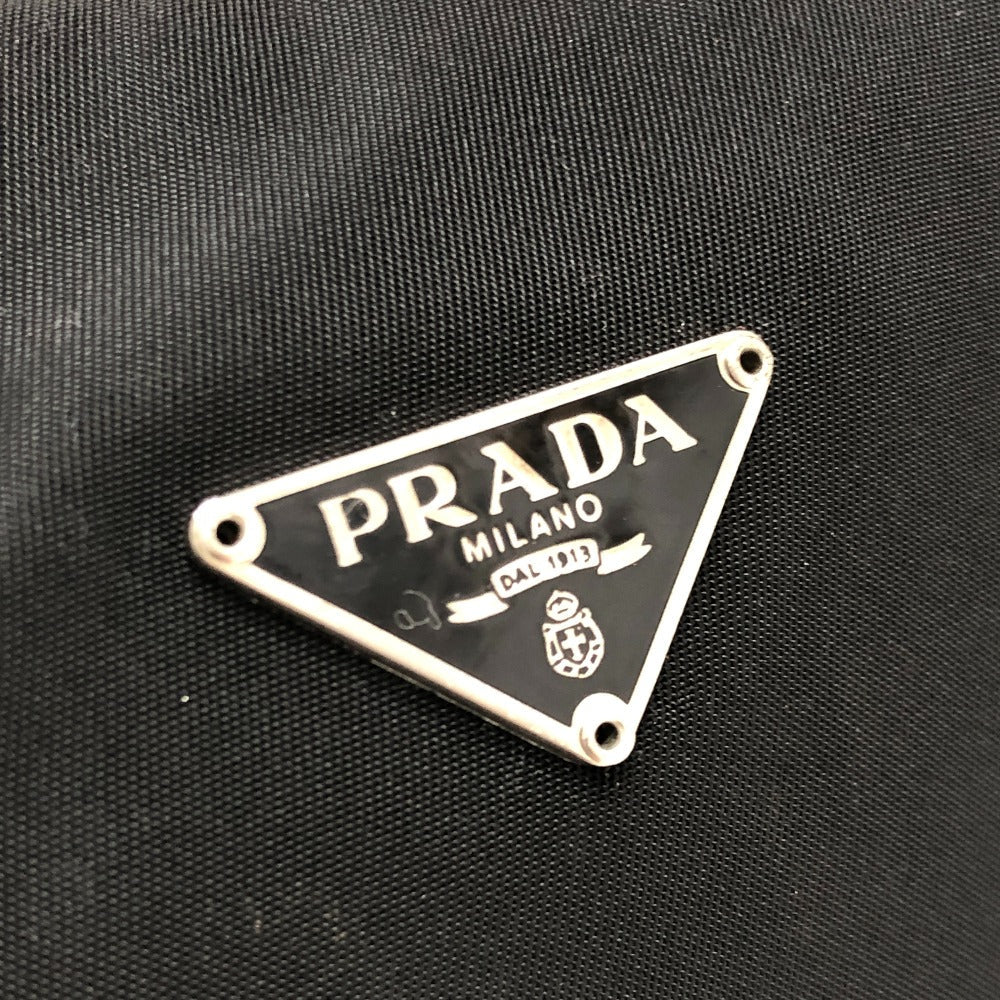PRADA Handbag MV515 Nylon black Triangular plate Women Used Authentic