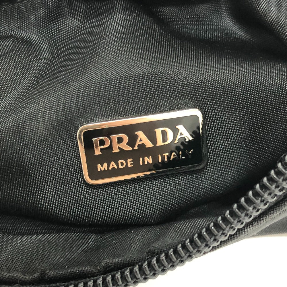 PRADA Handbag MV515 Nylon black Triangular plate Women Used Authentic