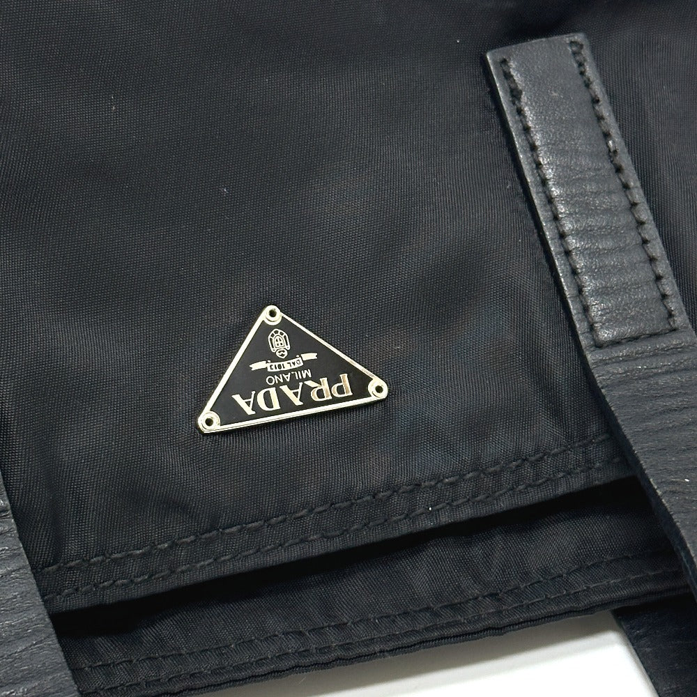 PRADA Handbag Nylon black Triangular plate
