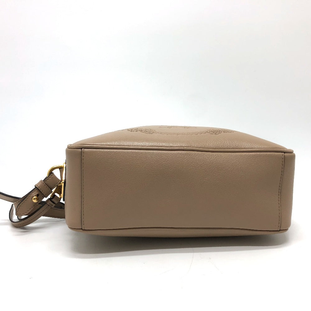 PRADA Shoulder Bag 1BH089 leather beige logo GLACE CALF CAMMEO Women Used Authentic