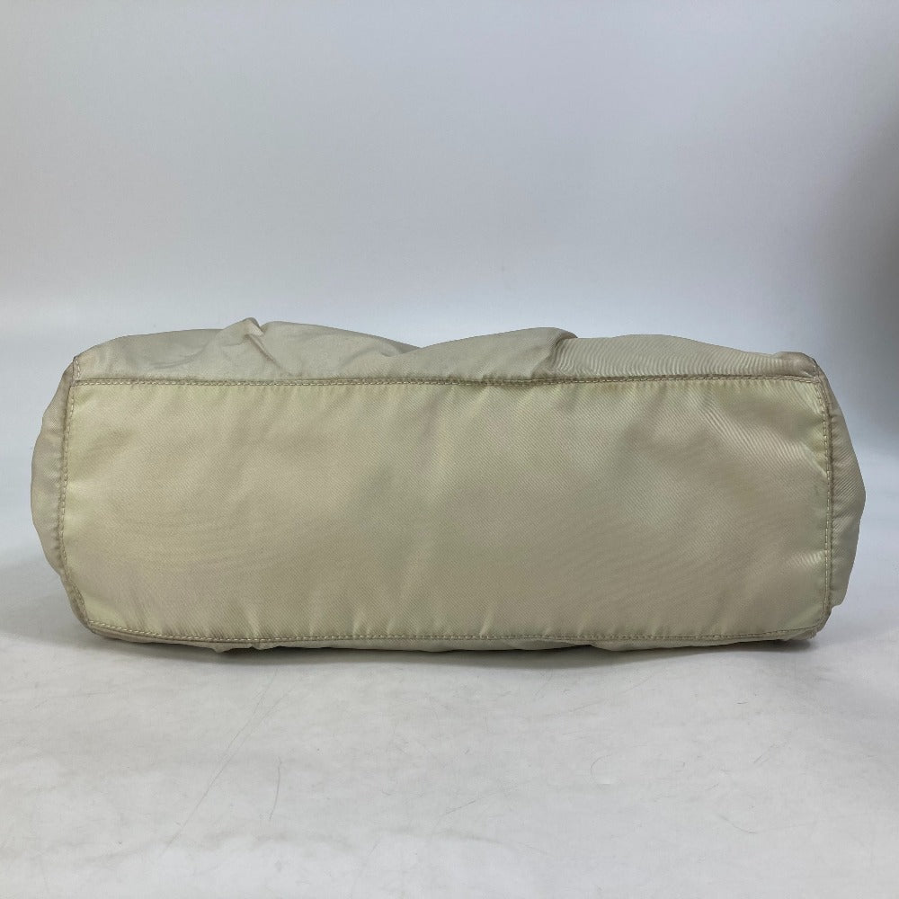 PRADA Handbag BN1631 Nylon / leather Light beige type Crossbody Triangle logo Women Used Authentic