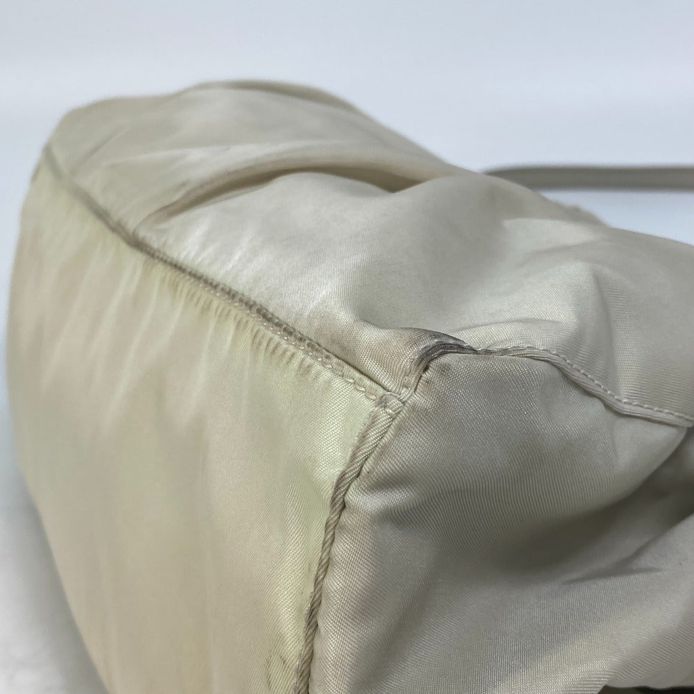 PRADA Handbag BN1631 Nylon / leather Light beige type Crossbody Triangle logo Women Used Authentic