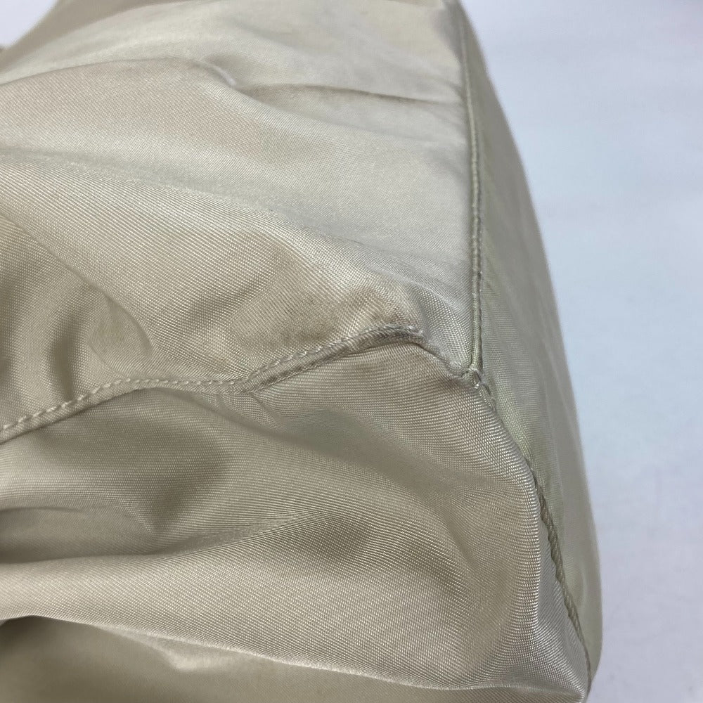 PRADA Handbag BN1631 Nylon / leather Light beige type Crossbody Triangle logo Women Used Authentic
