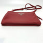 PRADA Shoulder Bag 1BH046 leather Red logo Women Used Authentic