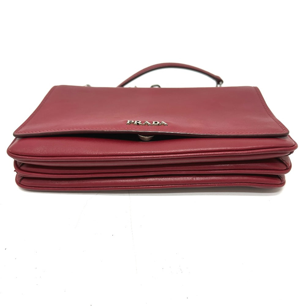 PRADA Shoulder Bag 1BD009 leather Red logo
