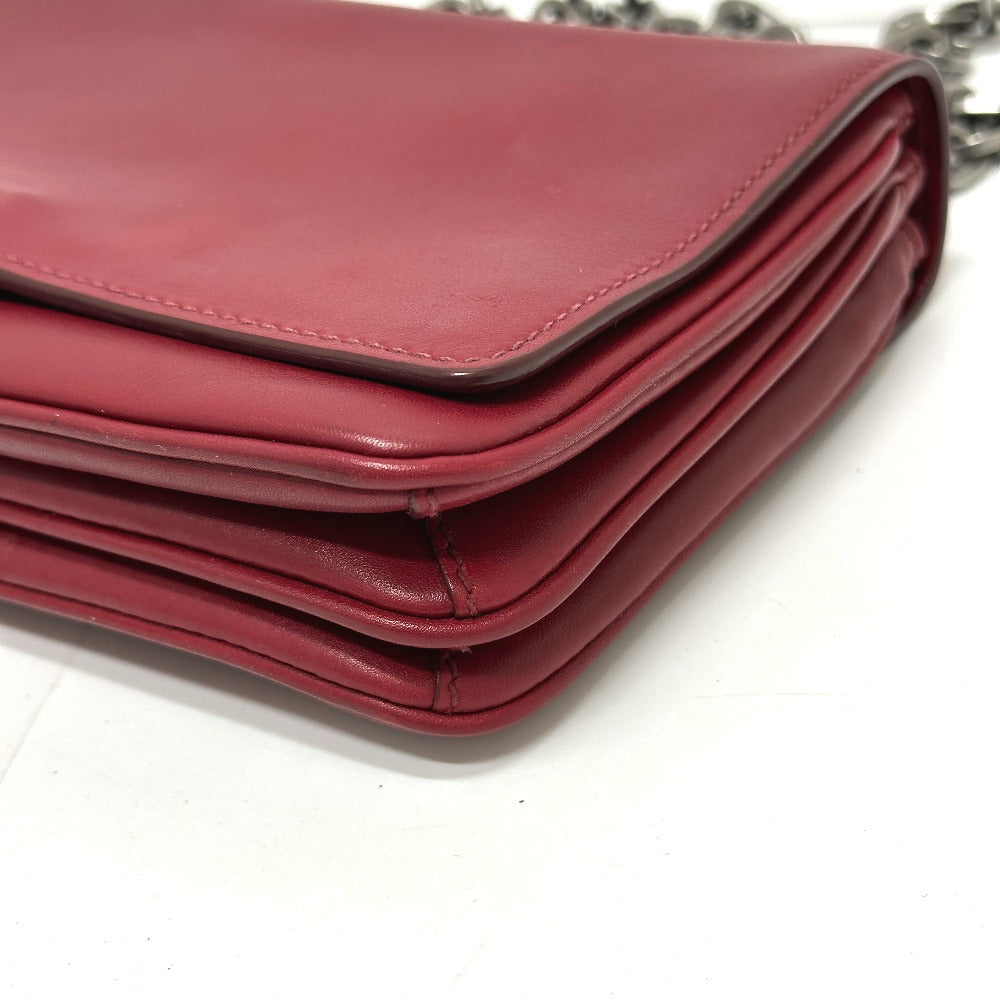 PRADA Shoulder Bag 1BD009 leather Red logo
