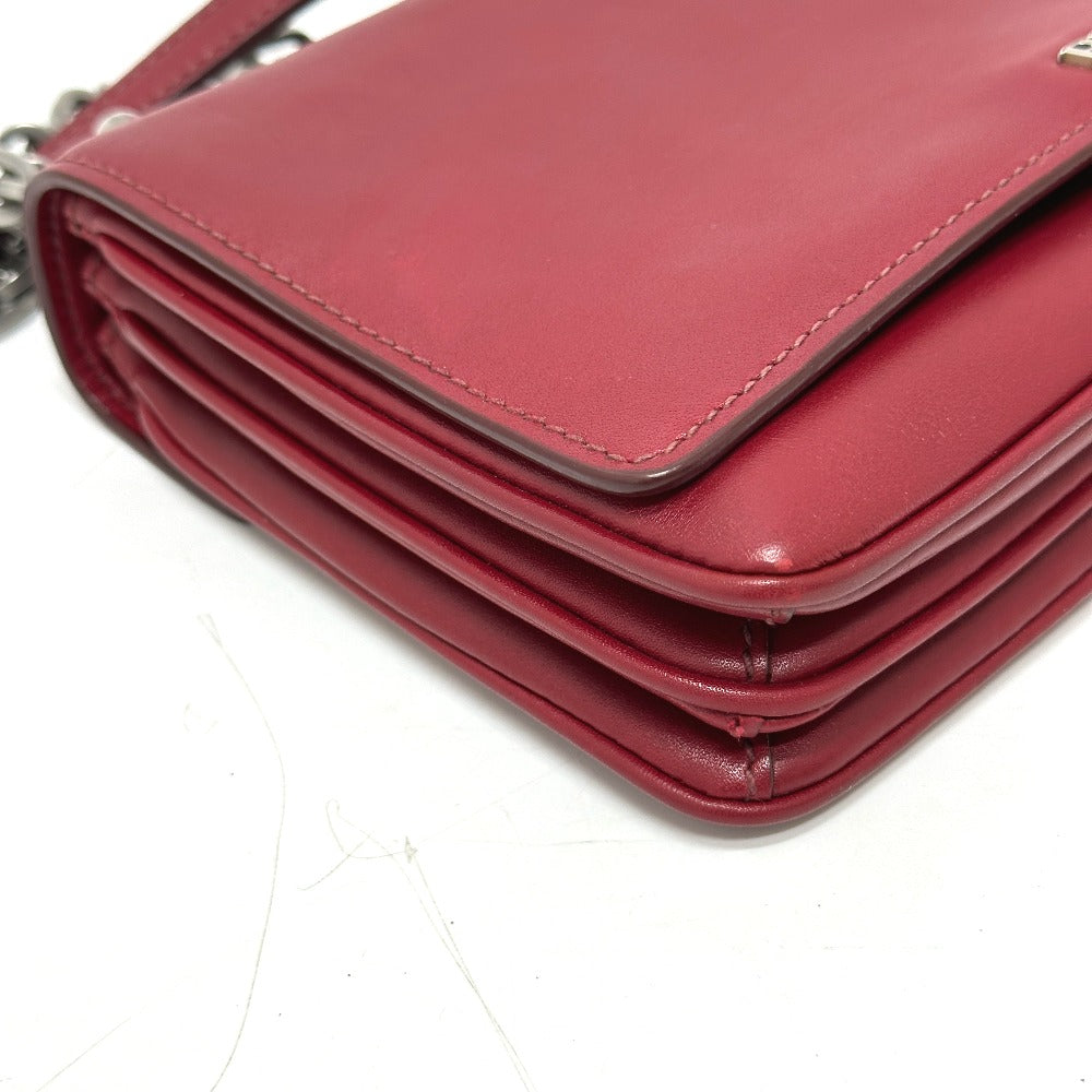 PRADA Shoulder Bag 1BD009 leather Red logo