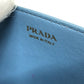 PRADA Wallet Chain 1DH044 leather blue ChainShoulder Bag Saffiano logo Women Used Authentic